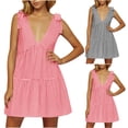 thumbnail image 1 of HAOTAGS Women Summer Dress Hollow Out Bodycon One Shoulder Mini Dress Gray Size M, 1 of 8