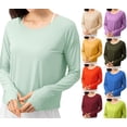 thumbnail image 1 of HAOTAGS Women UPF 50+ Athletic Shirts,Long Sleeve Moisture-Wicking Lightweight Sun Protection Top Mint Green 2XL, 1 of 8