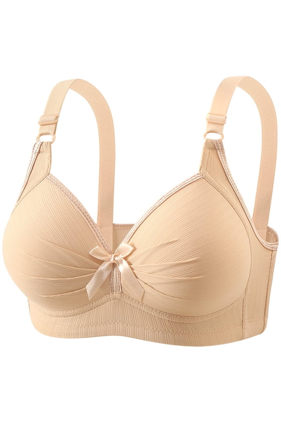 Women' Underwire Bra,Strapless Convertible Stretch Cut-Out Beige XXXXL