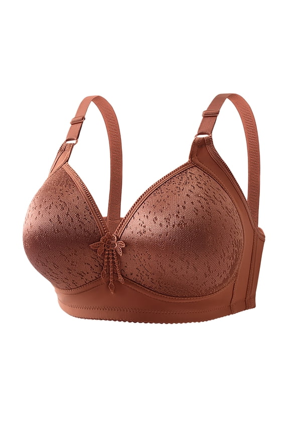 Women' Wireless Bra,Evolution Wirefree Nursing Everyday Push&nbsp;-&nbsp;Up Brown S（38/85C）