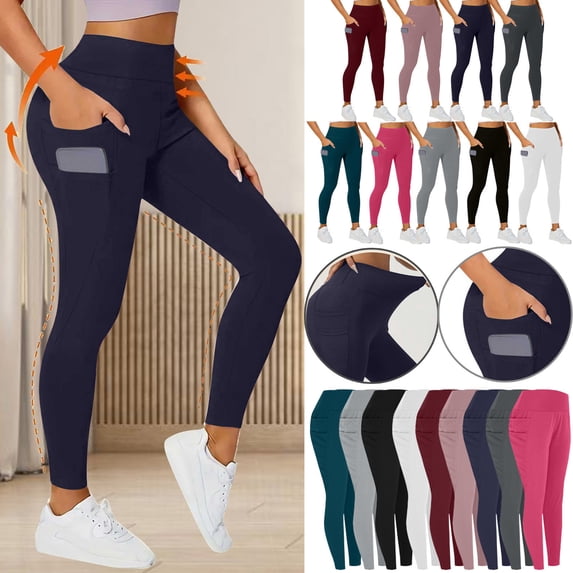 HAOTAGS Women Yoga Pants,Tummy Control & Lifting Effect Moisture-Wicking Breathable & High-waisted Pants White XL