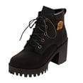 thumbnail image 1 of HAOTAGS Women's Boots, Fall and Winter Thick Sole Metal Accents Thick Heel Boot Black, 1 of 9