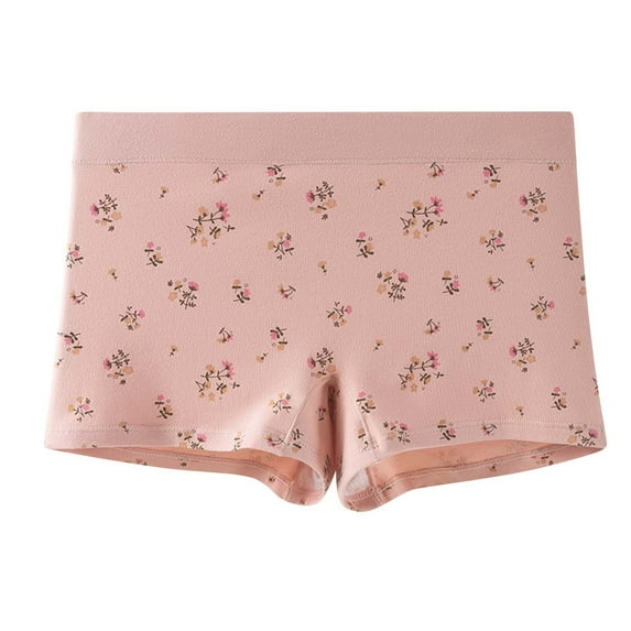 HAOTAGS Women's Boy Shorts,Antimicrobial Protection Breathable High Waist Cotton Brief Underwear Pink 2XL