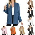thumbnail image 1 of HAOTAGS Women's Cardigan with Pocket, Long Sleeve Open Front Lightweight Jacket Casual Fall Outwear Gray S, 1 of 9