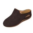 thumbnail image 1 of HAOTAGS Women's Closed Toe Wedge Slide Sandals,Slide Sandals Slingbacks Open Toe Thick-Soled Slides Brown, 1 of 9