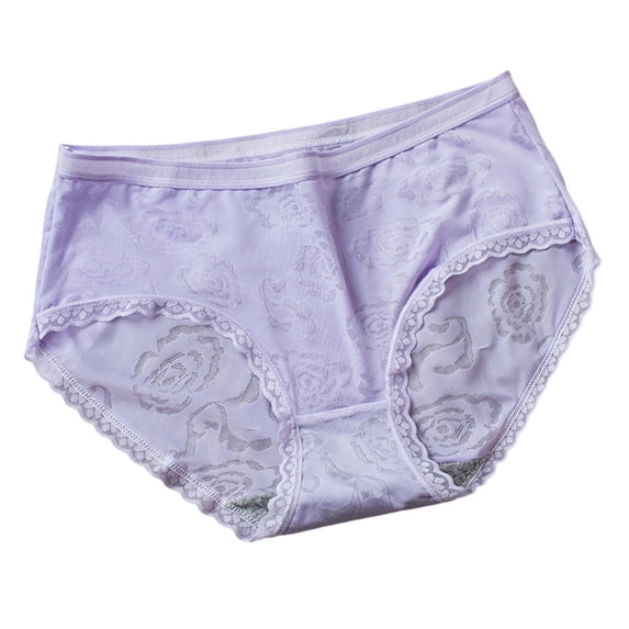 HAOTAGS Women's Comfort Brief Underwear,Cotton Solid Quick-drying Daily Panties Purple M