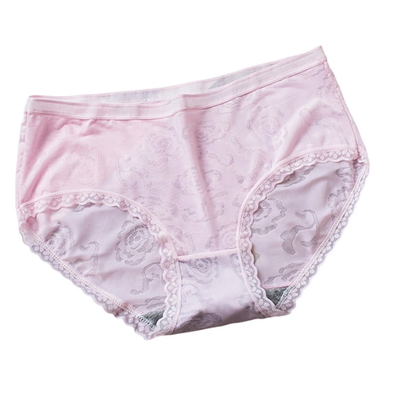 HAOTAGS Women's Comfort Brief Underwear,Solid Quick-drying Cotton Daily Panties Pink L