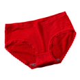 thumbnail image 1 of HAOTAGS Women's Comfort Brief Underwear,Solid Quick-drying Cotton Daily Panties Red L, 1 of 3