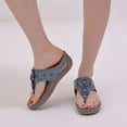 thumbnail image 1 of HAOTAGS Women's Comfy Sandals T Strap Wedge Sandals Summer Casual Shoes, 1 of 8