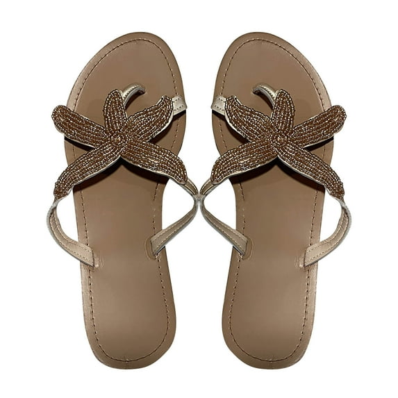 HAOTAGS Women's Flat Sandals Open Toe Starfish Flip Flops Causal Beach Shoes for Women