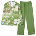 thumbnail image 1 of HAOTAGS Women's Floral Print Pajama Set Buttoned Pajama Set Nightwear Soft Pjs Casual Loungeswear Army Green Size S, 1 of 4