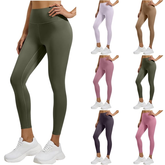 HAOTAGS Women's High-Waist Yoga Leggings, Casual Sport Hip-Lift Pants for Gym-to-Street Wear Pink 2XL