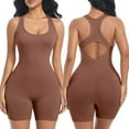 thumbnail image 1 of HAOTAGS Women’s Jumpsuits Unitard Bodysuits One Piece Shorts Rompers Yoga Sleeveless Backless Seamless Bodycon Outfits Brown Size L, 1 of 5