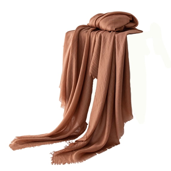 HAOTAGS Women's Lightweight Sheer Scarf, Versatile Long Shawl Wrap, Sun Protection Scarf for Women Brown Size Free Size