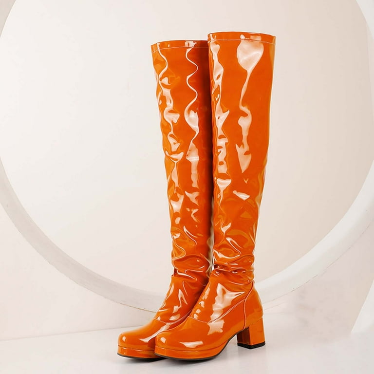 Thigh high new arrivals orange boots