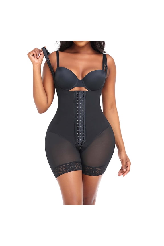 Women's Oversized Bodysuit, High-Compression Shaping One-Piece Tight-Fit Hip-Lifting Base Layer Black XL