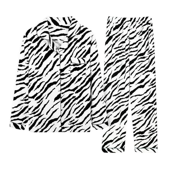 HAOTAGS Women's Pajama Sets Long Sleeve Button Down Sleepwear Nightwear Soft Pjs Lounge Sets Black Size M