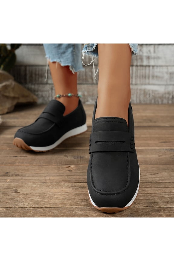 Women’s Plus Size Casual Loafer Slides Spring/Summer Trendy, Comfortable Slip-On Platform Mule Loafers Black Size 9