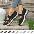 thumbnail image 1 of HAOTAGS Women's Plus Size Mesh Flats – Soft Sole Breathable Embroidered Summer Casual Shoes f Green Size 9, 1 of 7