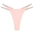 thumbnail image 1 of HAOTAGS Women's Seamless Thong,Low-Rise Moisture-Wicking Breathable V-Strings Brief Underwear Pink S, 1 of 7