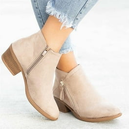 Ankle Boots for Women Stilletos High Heels Fashion Party Dressy Side Ankle Boots Sexy Leather Pointed Toe Short Booties Walmart
