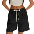 thumbnail image 1 of HAOTAGS Women's Summer Shorts, Elastic Waist Pockets Breathable Sports Shorts Black M, 1 of 8
