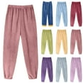 thumbnail image 1 of HAOTAGS Women's Thickened Pajama Pants, Soft Warm Fall Winter Lounge Pants Pink M, 1 of 7