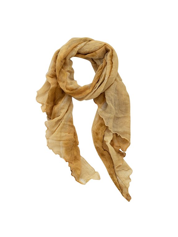 Women's Tie Dye Cotton Linen Scarf, Vintage Ethnic Shawl Wrap, Lightweight Neck Scarf Yellow Size Free Size