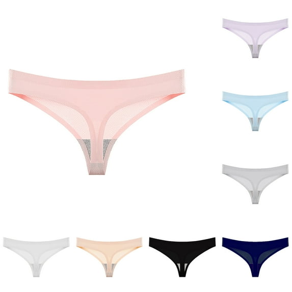 HAOTAGS Women's Underwear Thong Panties,Low-Rise Stretchable Breathable Causal Thong Panties Pink S