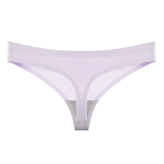 HAOTAGS Women's Underwear Thong Panties,Stretchable Breathable Low-Rise Causal Thong Panties Purple S