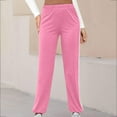 thumbnail image 1 of HAOTAGS Womens Casual Sports Sweatpants, Solid Color Elastic Waist Slim Fit Yoga Pants Pink, 1 of 5