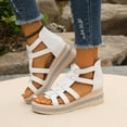 thumbnail image 1 of HAOTAGS Womens Casual Wedge Heel Sandals Comfortable Dressy Platform Shoes White Size 7.5, 1 of 5