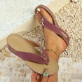 thumbnail image 1 of HAOTAGS Womens Casual Wedge Heel Sandals Comfortable Outdoor Sandals Wine Size 7.5, 1 of 5