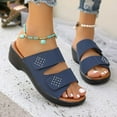 thumbnail image 1 of HAOTAGS Womens Casual Wedge Heel Sandals Dressy Beach Shoes Navy Size 8.5, 1 of 6