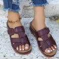 thumbnail image 1 of HAOTAGS Womens Casual Wedge Sandals Comfortable Outdoor Sandals Wine Size 7.5, 1 of 4