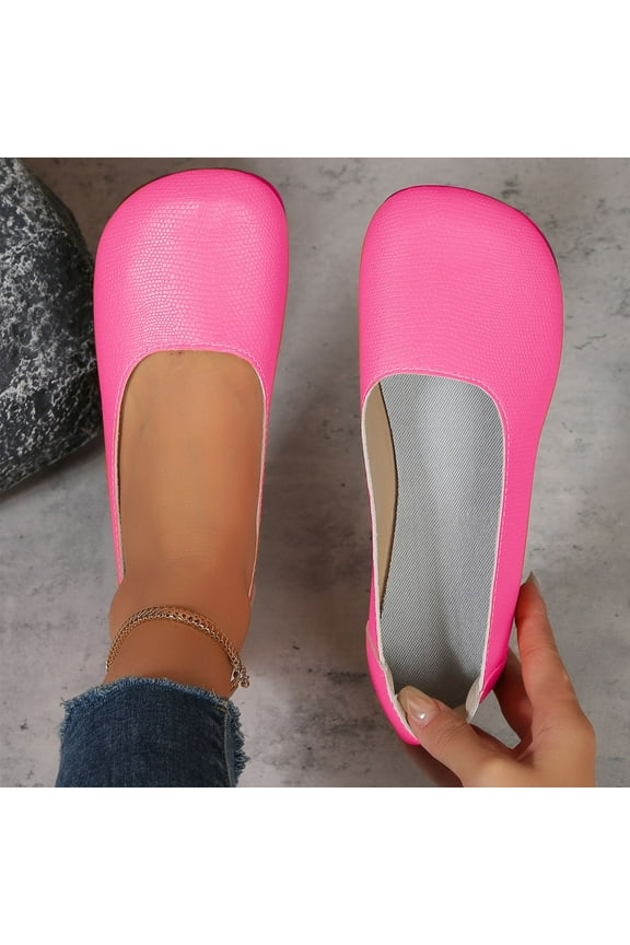 Womens Closed Toe Shoes Flat Spring Summer Dressy Shoes Hot Pink Size 9