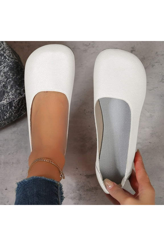 Womens Closed Toe Shoes Flat Spring Summer Dressy Shoes White Size 8.5