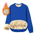 thumbnail image 1 of HAOTAGS Womens Fleece Lined Sweatshirts Casual Long Sleeve Crewneck Fall Winter Warm Pullover Tops Blue Size XL, 1 of 9
