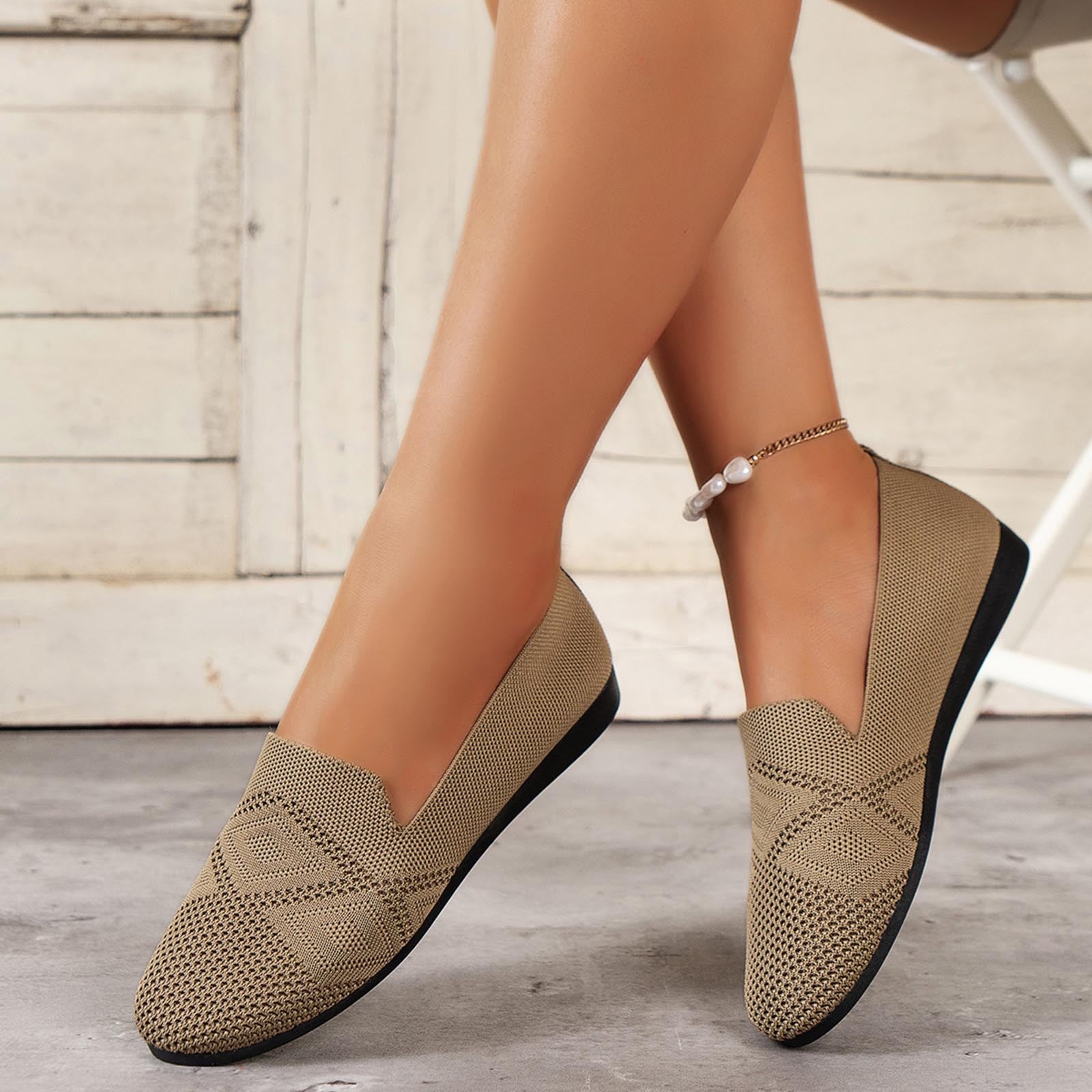 khaki loafers womens