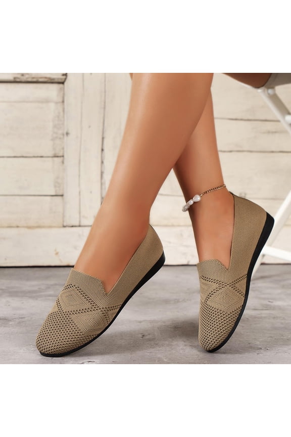 Womens Loafers Slip On Shoes Casual Walking Flats Khaki Size 6.5