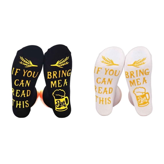 HAOTAGS Womens Mid-Calf Socks– Stylish Comfortable with Lettering Printed Sole Socks White Size Free Size