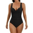 thumbnail image 1 of HAOTAGS Womens One-Piece Swimsuit,Push-Up Wirefree UPF Protection Casual Beachwear Black L, 1 of 6