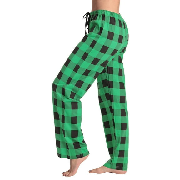 HAOTAGS Womens Pajama Pants,Drawstring Elastic Waist Lounge Pants Wide Leg Casual Sleep Pants Green 2XL