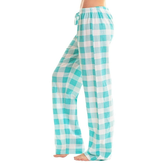 HAOTAGS Womens Pajama Pants,Elastic Waist Drawstring Lounge Pants Casual Wide Leg Sleep Pants Sky Blue S