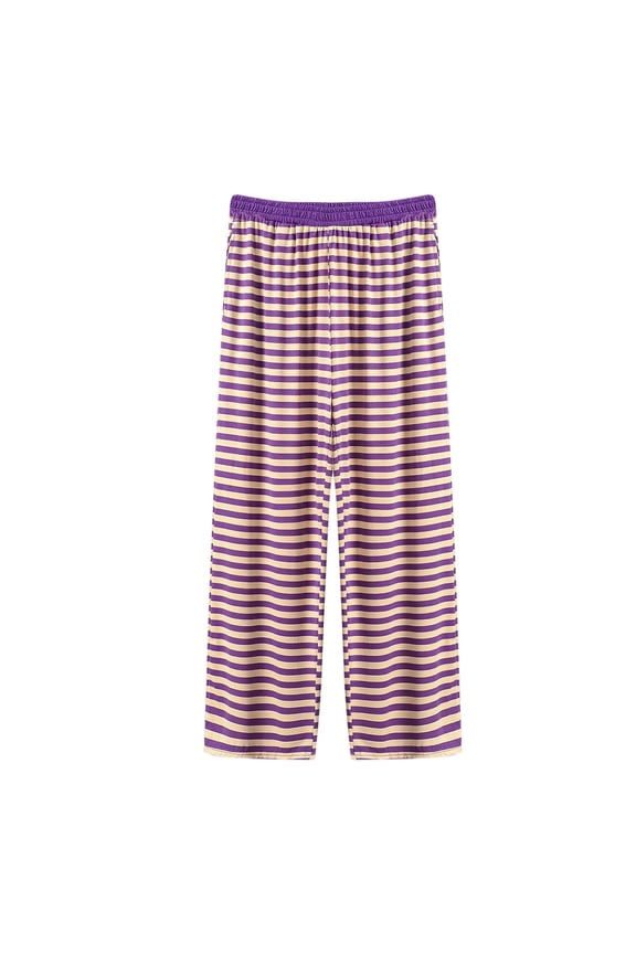 Womens Pajama Pants,Loose Wide Leg One Pieces Casual Lounge Pants Sleep Pants Purple 6XL