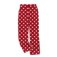 thumbnail image 1 of HAOTAGS Womens Pajama Pants,Lounge Pants Fleece Wide Leg Pockets Casual Sleep Pants Red L, 1 of 4