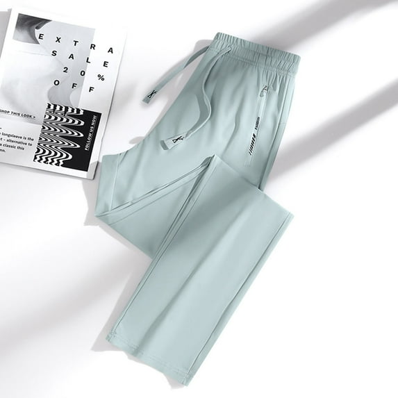 HAOTAGS Womens Quick Dry Joggers, Solid Color Breathable Sport Pants with Zipper Pockets for Running Green Size XL