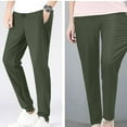 thumbnail image 1 of HAOTAGS Womens Quick Dry Joggers with Zipper Pockets, Solid Color Sport Pants for Running Yoga Army Green, 1 of 9
