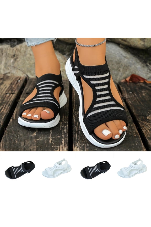 Womens Sandals,Criss Strap Peep Toe Leather Outsole Summer Causal Slippers White 5.5