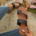 thumbnail image 1 of HAOTAGS Womens Sandals Flats Shoes Comfortable Dressy Summer Slip on Beach Sandals for Women Black Size 7.5, 1 of 9